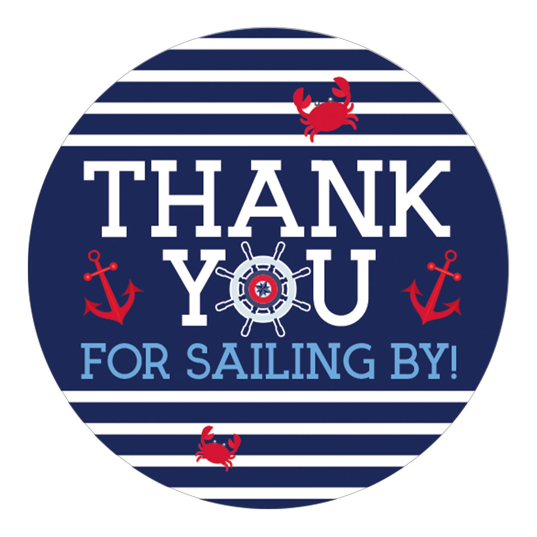 Ahoy It’s a Boy: Baby Shower - Thank You Stickers - 40 Stickers