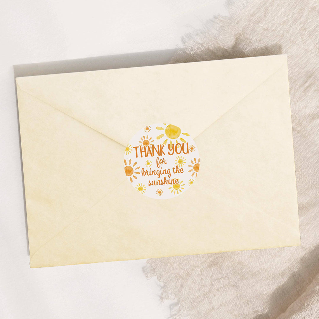 1st Trip Around the Sun - 1st Birthday: Circle Label Stickers, Thank You - 40 Stickers - Distinctivs Party