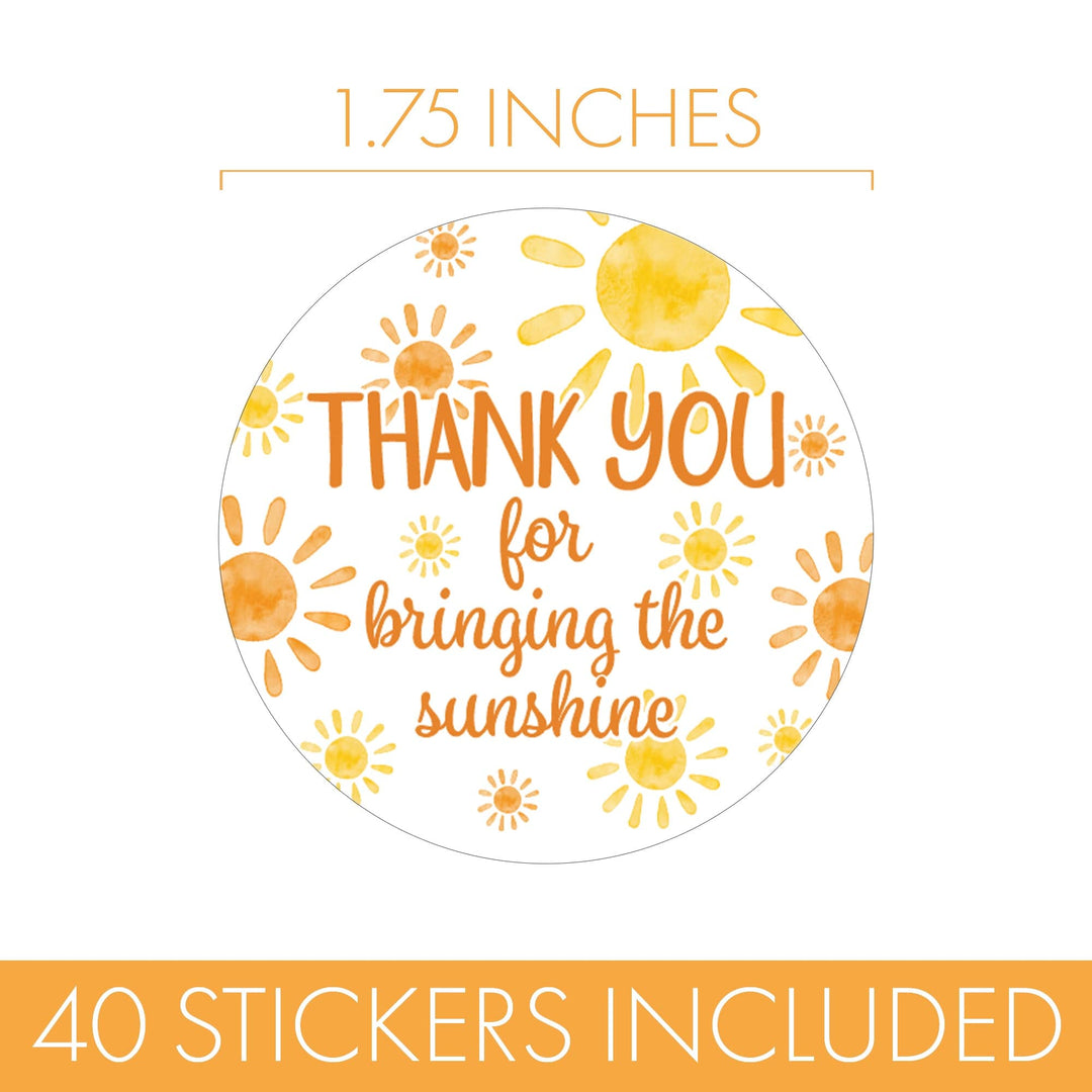 1st Trip Around the Sun - 1st Birthday: Circle Label Stickers, Thank You - 40 Stickers - Distinctivs Party