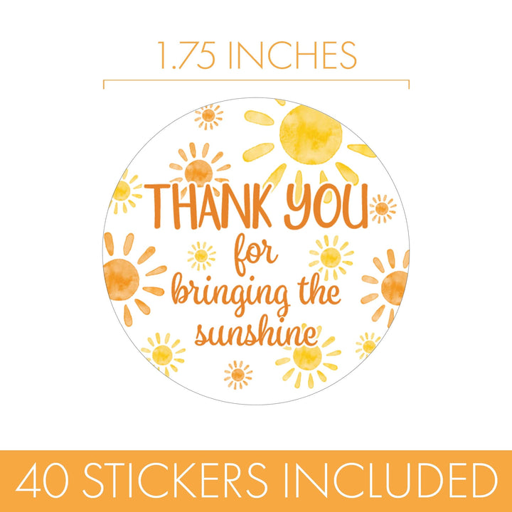 1st Trip Around the Sun - 1st Birthday: Circle Label Stickers, Thank You - 40 Stickers - Distinctivs Party