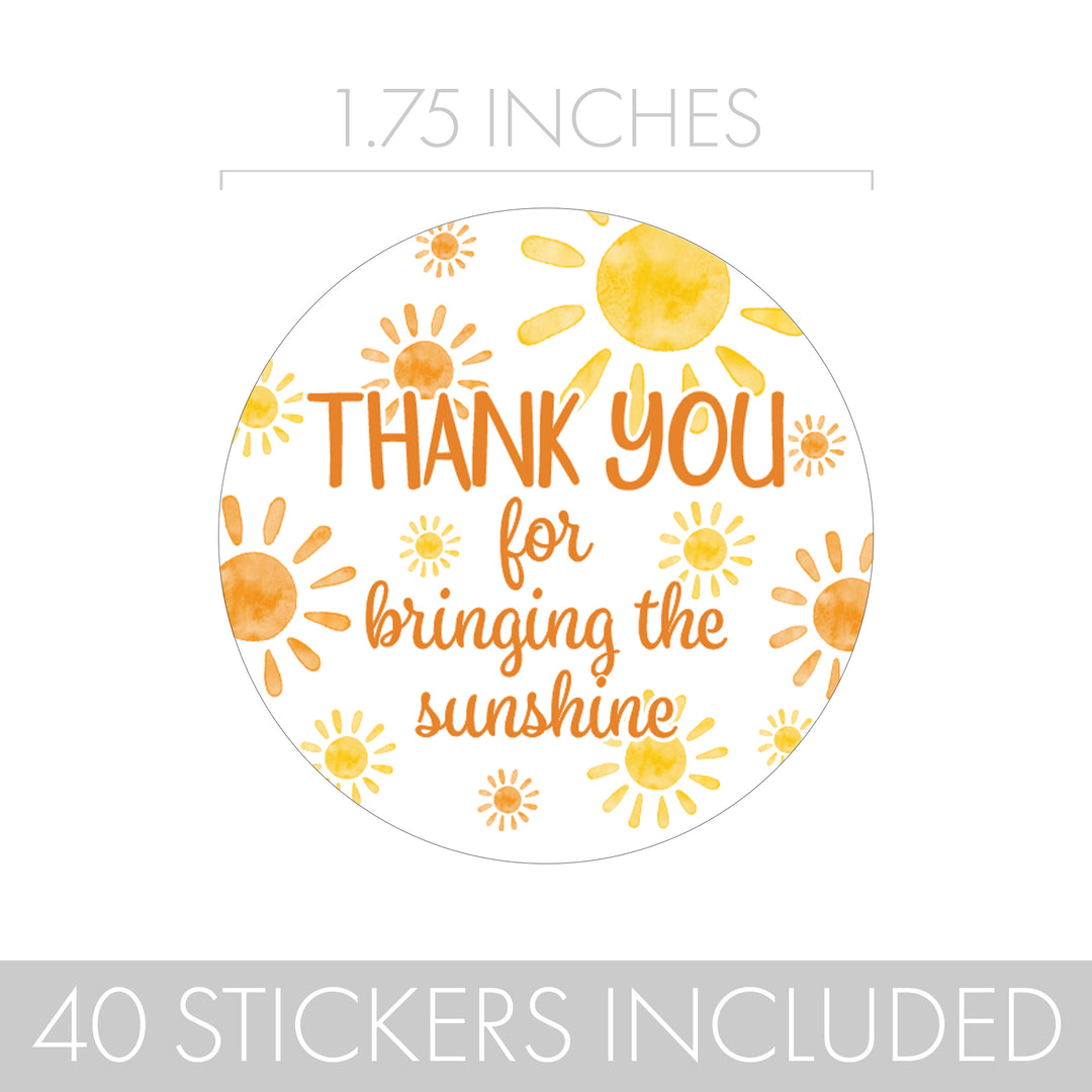 1st Trip Around the Sun - 1st Birthday: Circle Label Stickers, Thank You - 40 Stickers