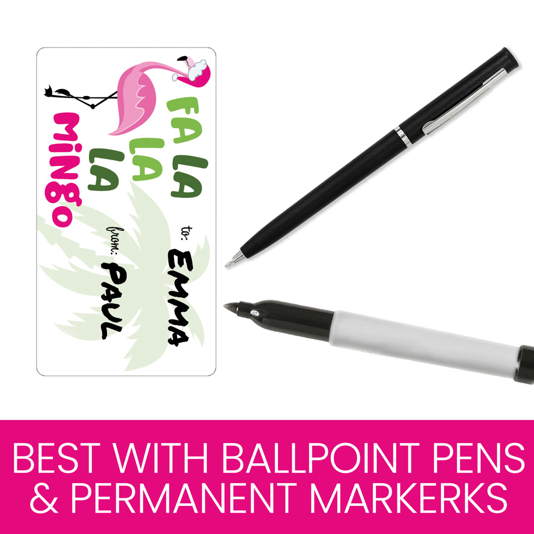 Etiquetas adhesivas de regalo de Navidad: Fabulosos flamencos playeros - 75 pegatinas