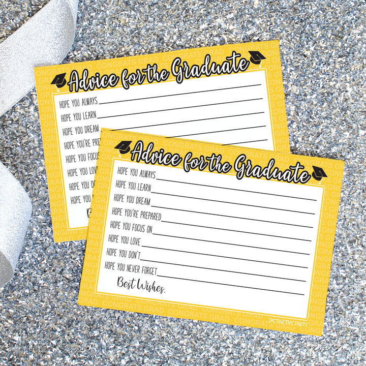 Graduation Class of 2025: Graduation Advice Cards – 16 Colors - 25 Cards - Distinctivs Party