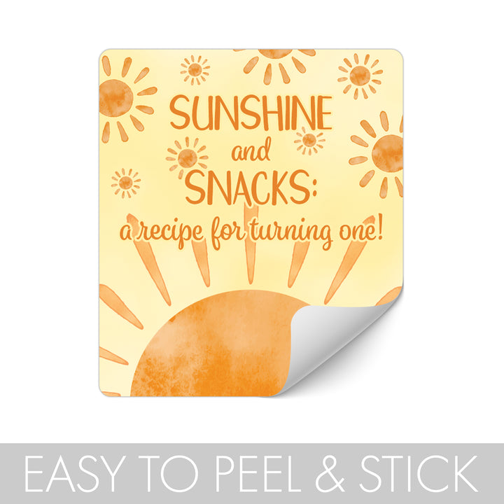 1st Trip Around the Sun - 1st Birthday: Goldfish, Popcorn, Chip Bag, and Snack Bag Stickers - 32 Stickers