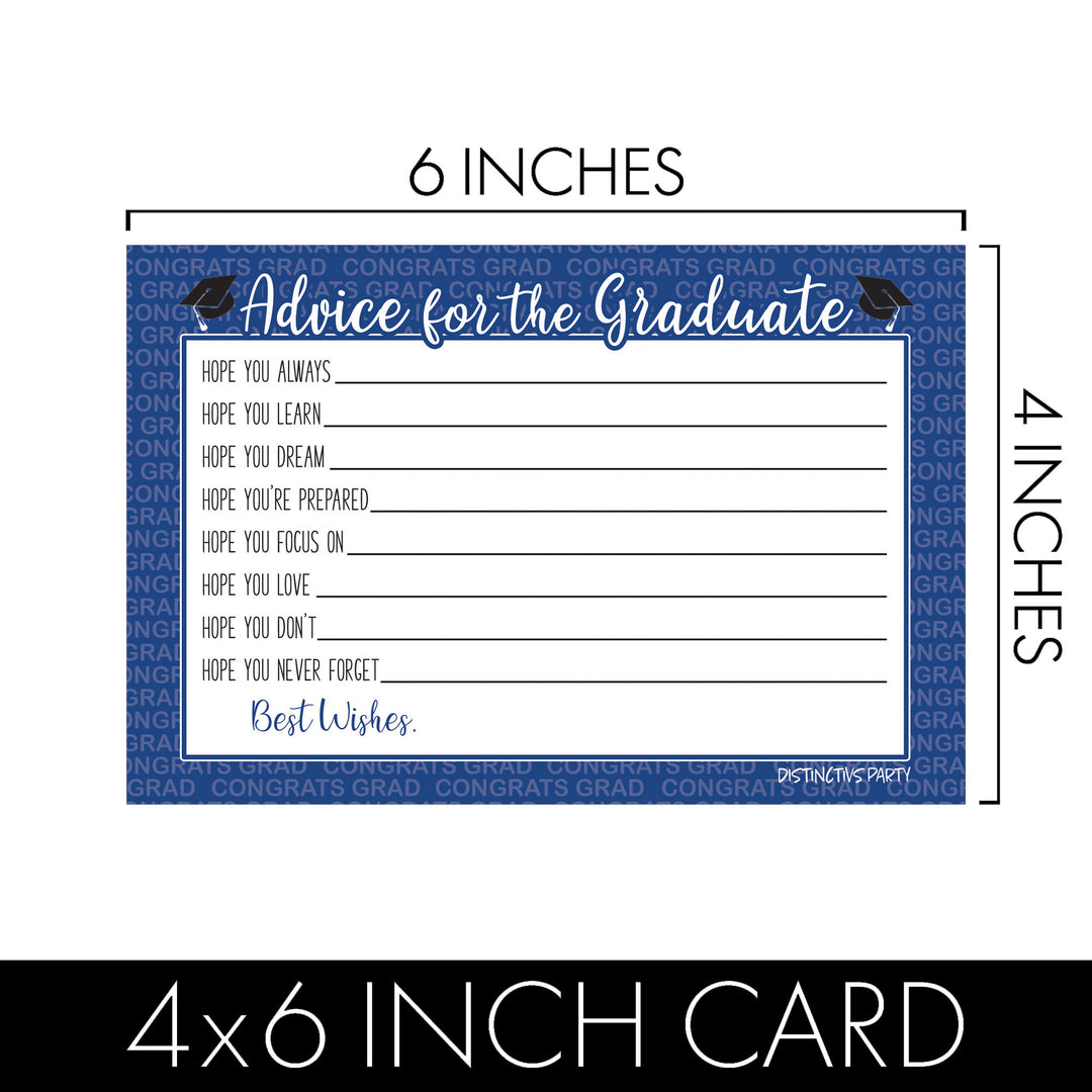 Graduation Class of 2025: Graduation Advice Cards – 16 Colors - 25 Cards - Distinctivs Party