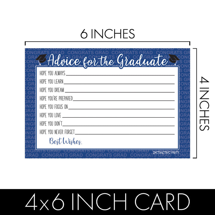 Graduation Class of 2025: Graduation Advice Cards – 16 Colors - 25 Cards - Distinctivs Party