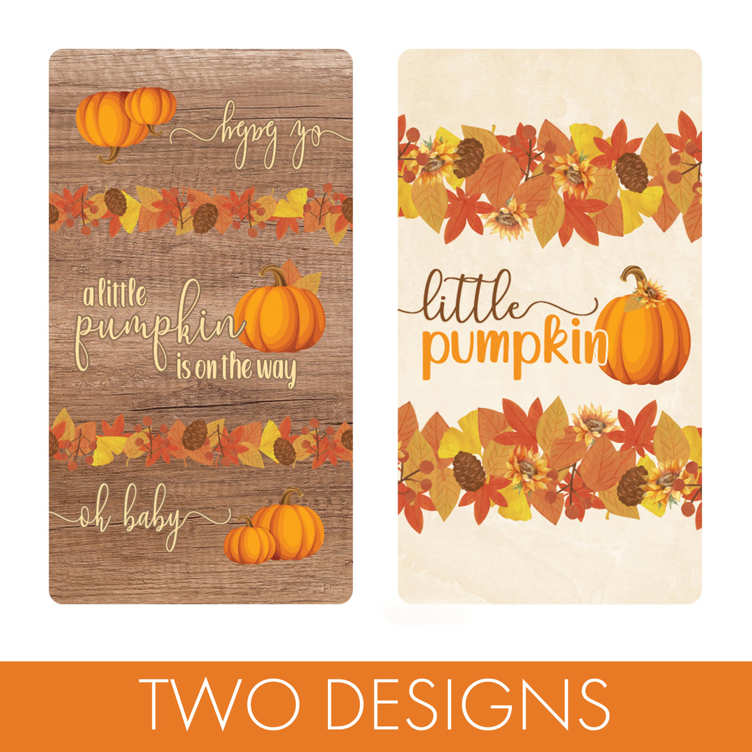 Little Pumpkin: Naranja Rústico - Baby Shower - Mini Etiquetas para Barra de Dulces - 45 Pegatinas