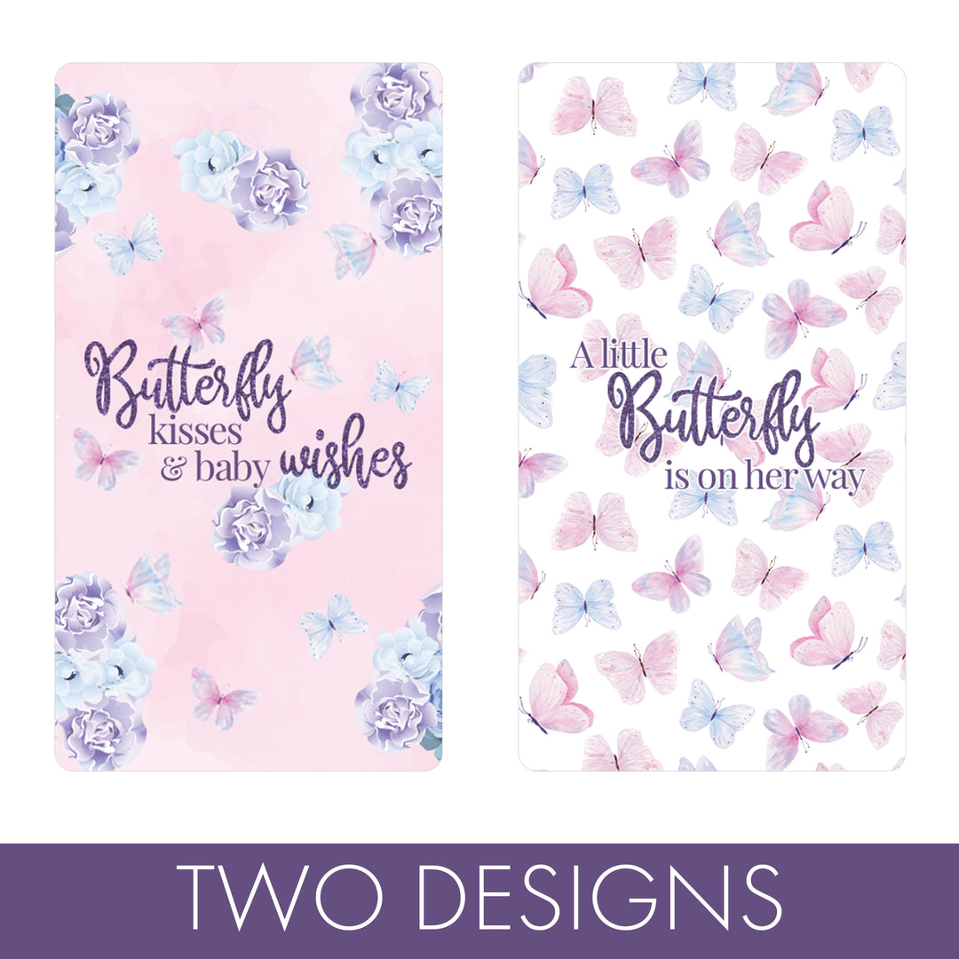 Butterfly: Baby Shower - Mini Candy Bar Wrappers - Spring -  42 Stickers