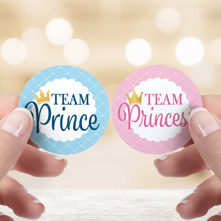 Royal Baby Gender Reveal Party -Team Prince or Team Princess - 40 Stickers