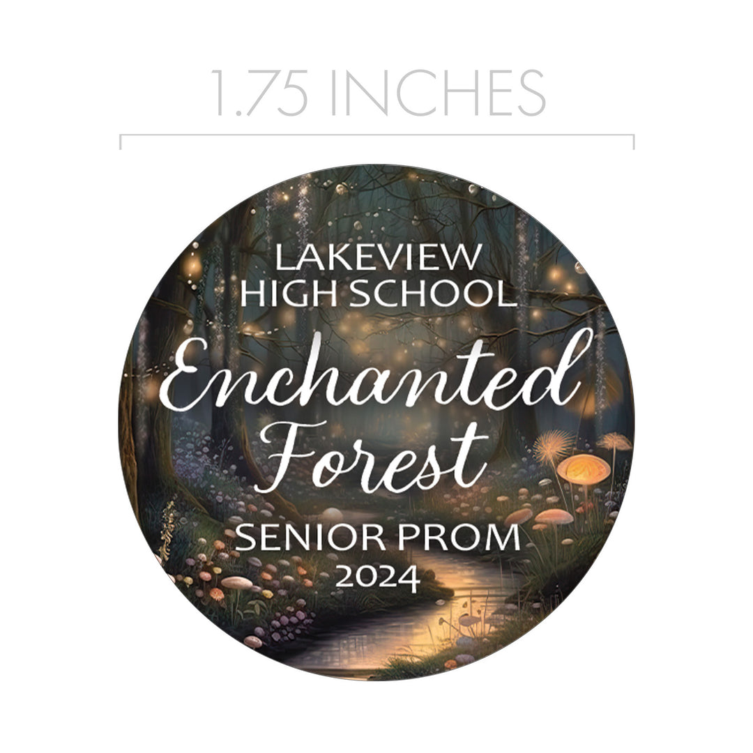 Personalized Prom: Enchanted Forest  - Circle Label Stickers - 40 or 250 Stickers