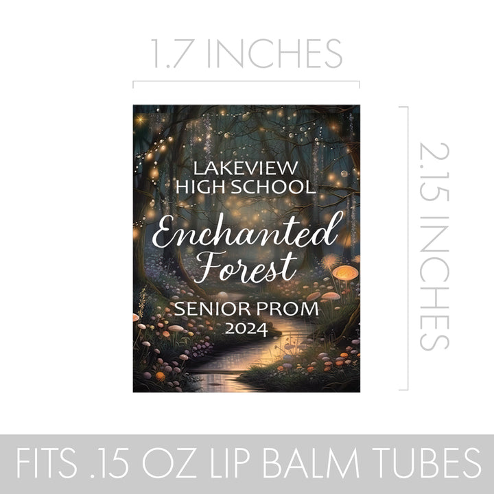 Personalized Prom: Enchanted Forest  -  Lip Balm Labels - 36 or 100 Stickers