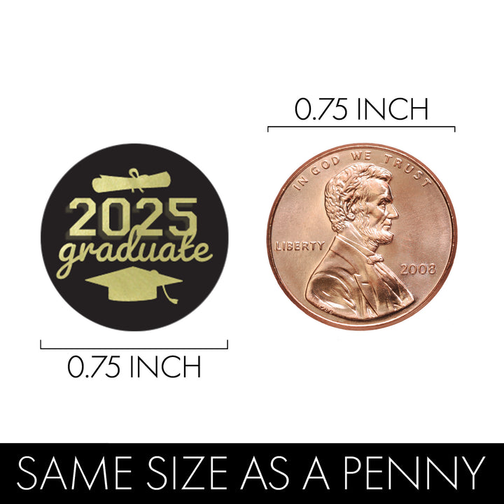 Graduation Class of 2025: Graduation Party Favors - Fits on Hershey® Kisses - 17 School Colors - 180 Stickers - Distinctivs Party
