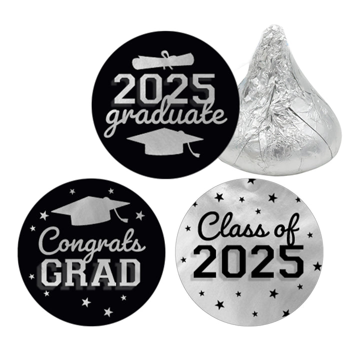 Graduation Class of 2025: Graduation Party Favors - Fits on Hershey® Kisses - 17 School Colors - 180 Stickers - Distinctivs Party