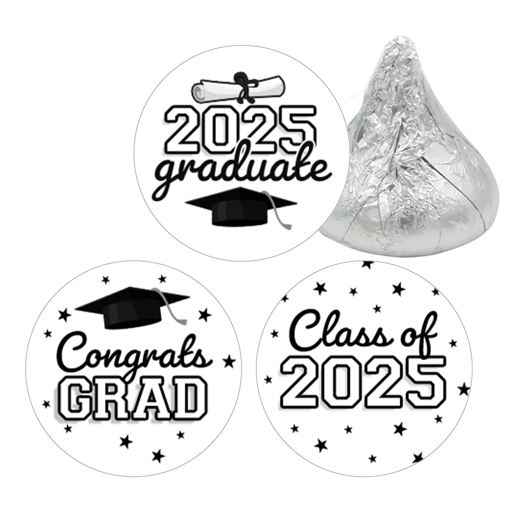 Graduation Class of 2025: Graduation Party Favors - Fits on Hershey® Kisses - 17 School Colors - 180 Stickers - Distinctivs Party