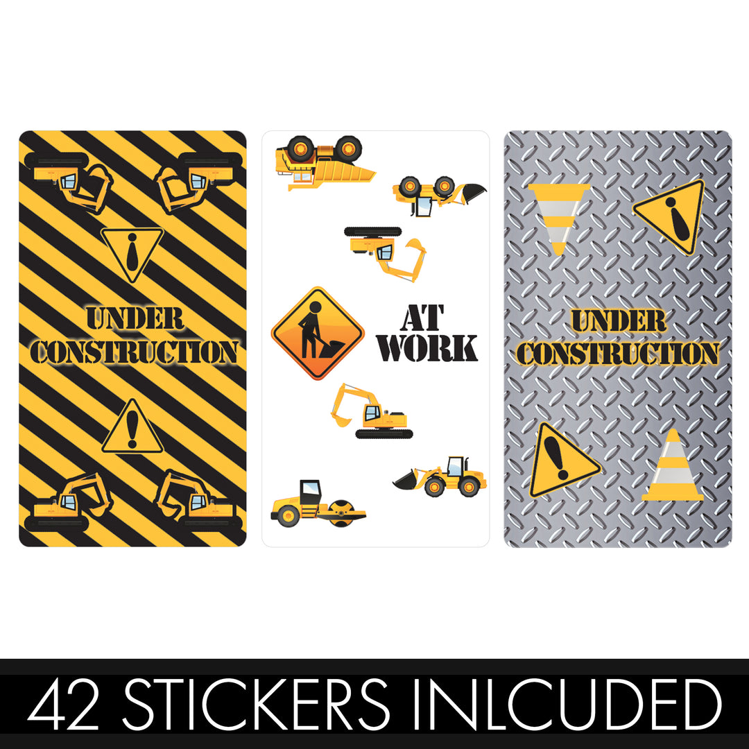 Under Construction: Kid's Birthday -  Hershey's Miniatures Candy Bar Wrappers Stickers - 42 Stickers