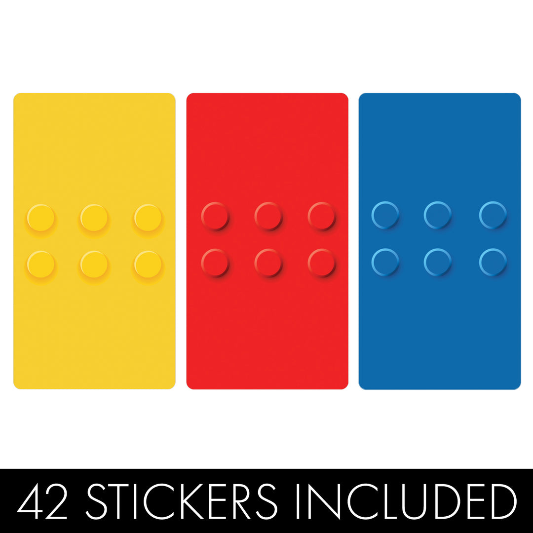 Bloques de construcción: cumpleaños infantil - Pegatinas para envoltorios de barra de caramelos en miniatura de Hershey's - 45 pegatinas