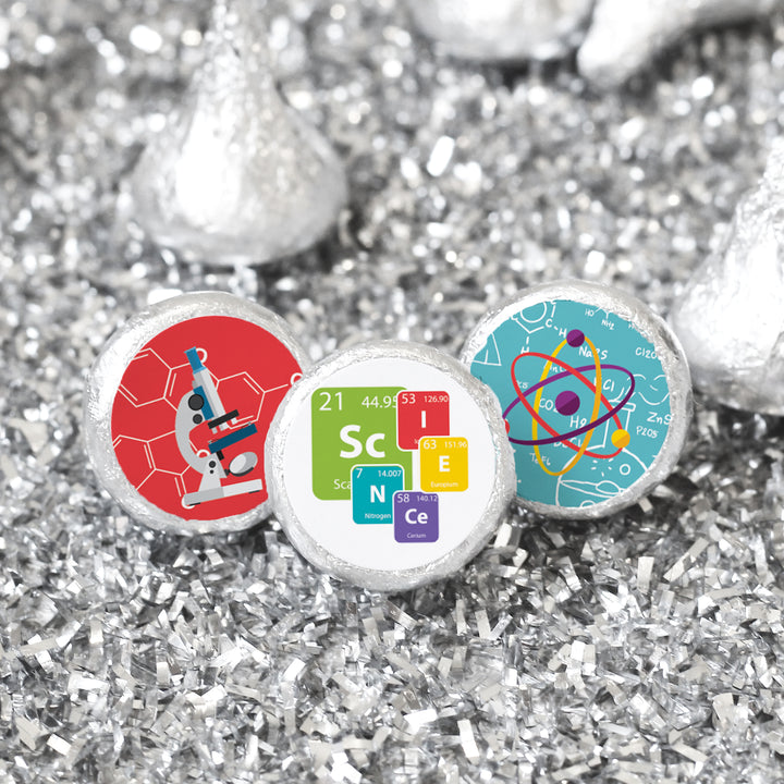 Science: Kid's Birthday  - Favor Stickers - Fits on Hershey's Kisses - 180 Pack