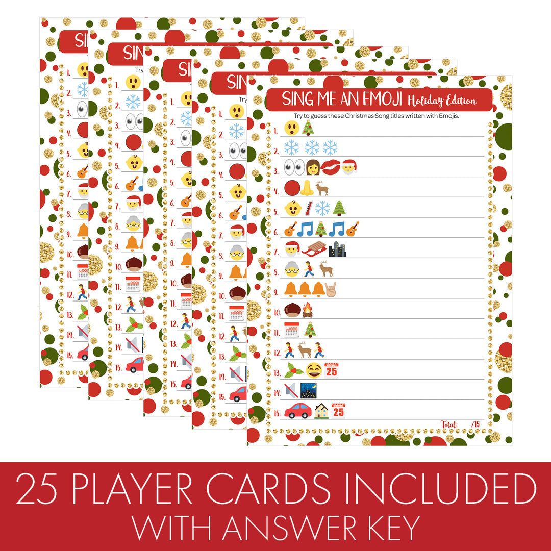 Christmas Cheer:  Christmas Party Game -  Sing Me an Emoji - 25 Game Cards - Distinctivs Party