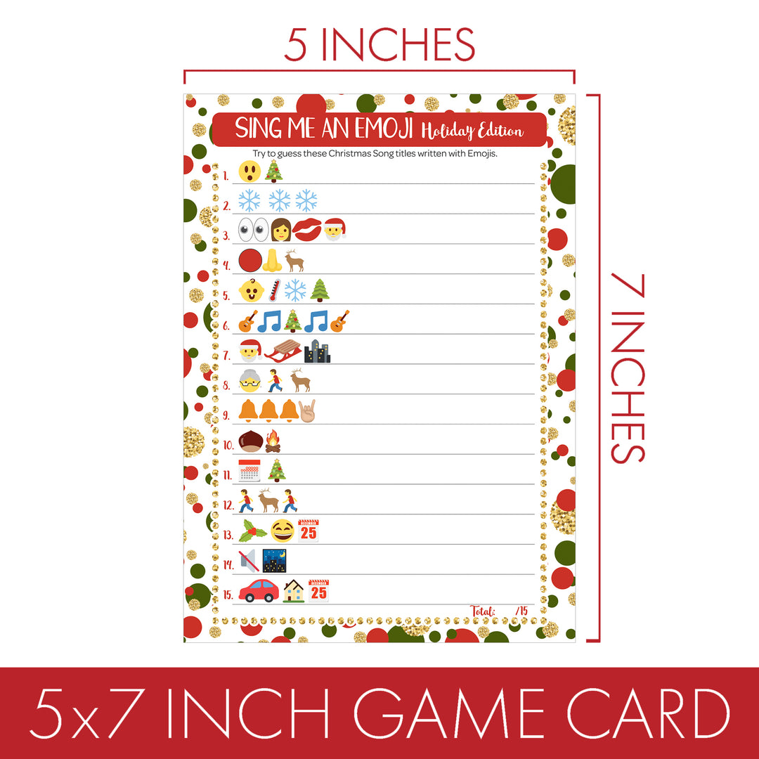 Christmas Cheer:  Christmas Party Game -  Sing Me an Emoji - 25 Game Cards - Distinctivs Party