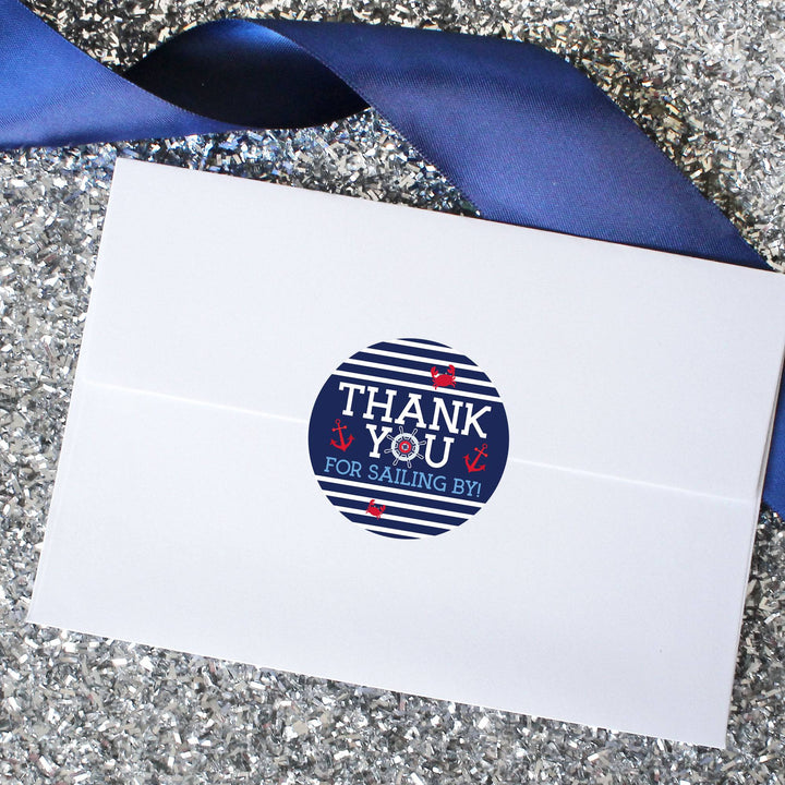 Ahoy It’s a Boy: Baby Shower - Thank You Stickers - 40 Stickers - Distinctivs Party