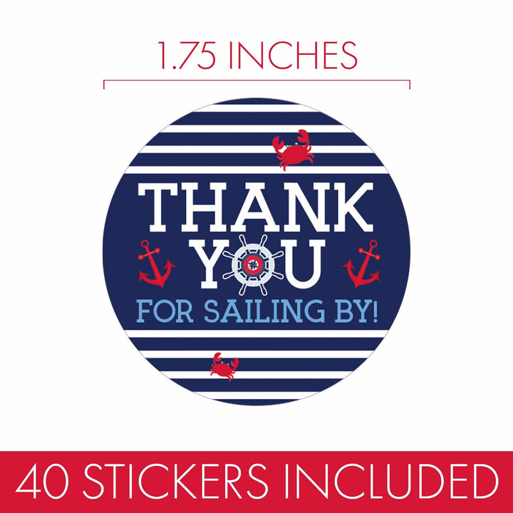 Ahoy It’s a Boy: Baby Shower - Thank You Stickers - 40 Stickers - Distinctivs Party