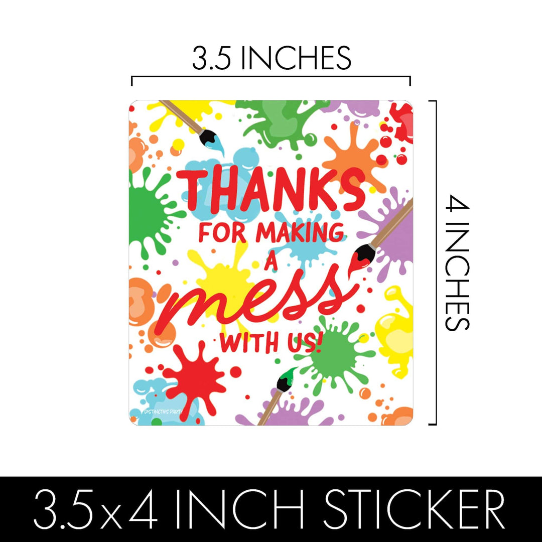 Art & Painting: Kid's Birthday -  Chip Bag and Snack Bag Stickers - 32 Pack - Distinctivs Party