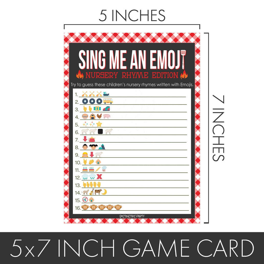 Baby-Q: Summer Barbecue Baby Shower Game - Sing Me and Emoji - 20 count - Distinctivs Party