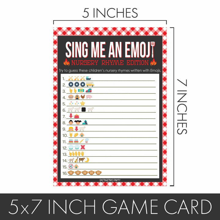 Baby-Q: Summer Barbecue Baby Shower Game - Sing Me and Emoji - 20 count - Distinctivs Party