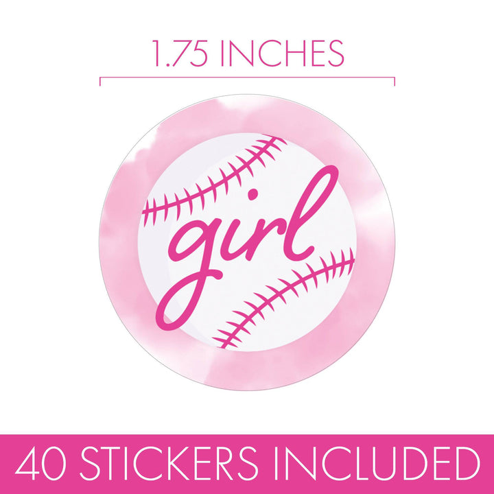 Baseball: Gender Reveal Party - Girl or Boy  - 40 Stickers - Distinctivs Party