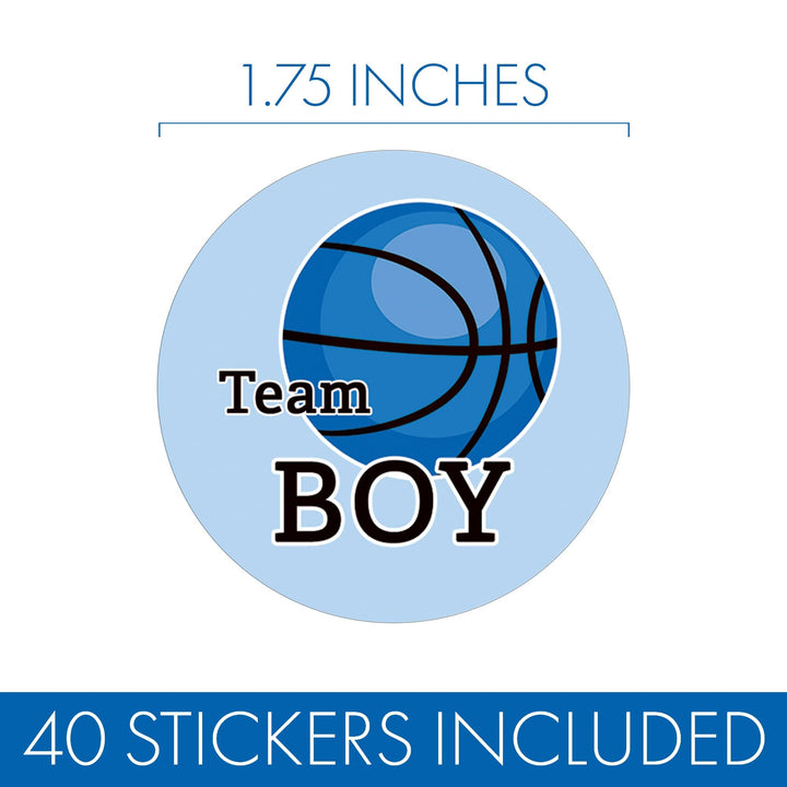 Basketball: Gender Reveal Party - Girl or Boy  - 40 Stickers - Distinctivs Party