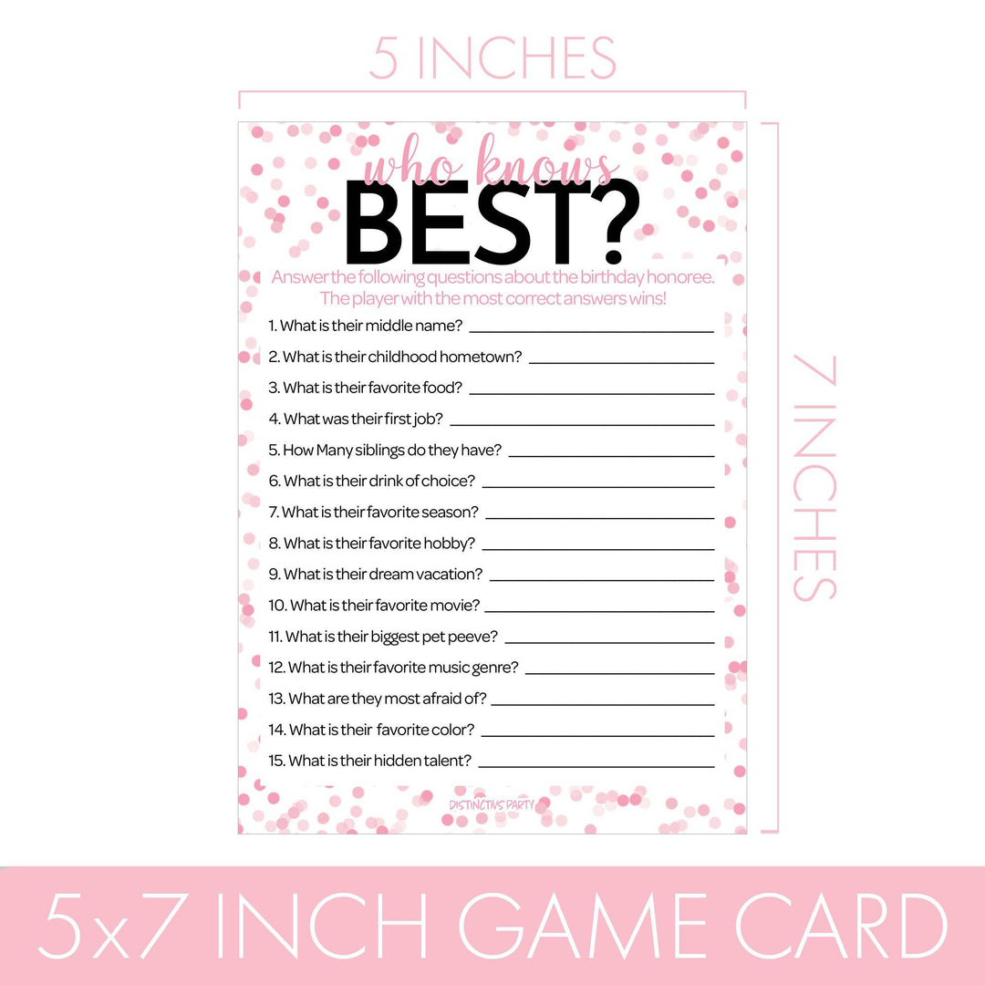 Born in The 1920s Pink - 100th or 105th Birthday Party Game Bundle - 3 Games for 20 Guests - Distinctivs Party