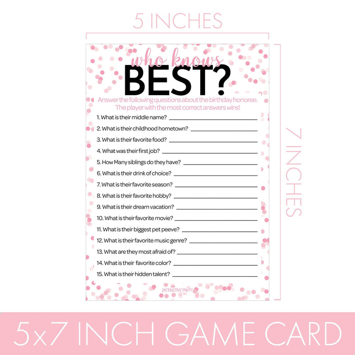 Born in The 1920s Pink - 100th or 105th Birthday Party Game Bundle - 3 Games for 20 Guests - Distinctivs Party