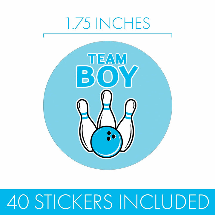 Bowling: Gender Reveal Party - Girl or Boy  - 40 Stickers - Distinctivs Party