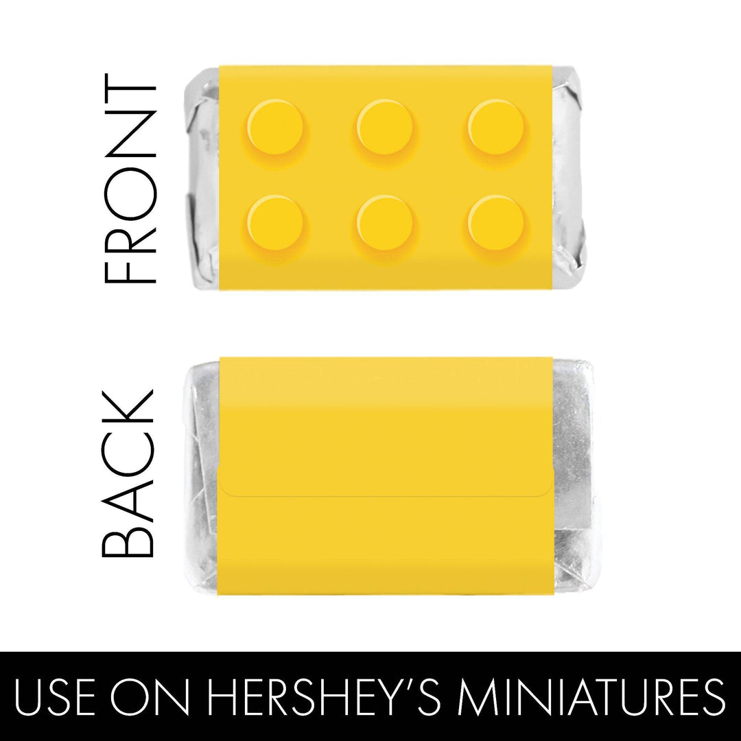 Building Blocks: Kid's Birthday - Hershey's Miniatures Candy Bar Wrappers Stickers - 45 Stickers - Distinctivs Party