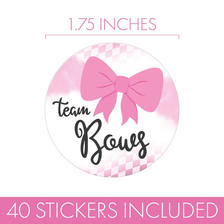 Burnouts or Bows: Gender Reveal Party - Team Bows or Team Burnouts - 40 Stickers - Distinctivs Party