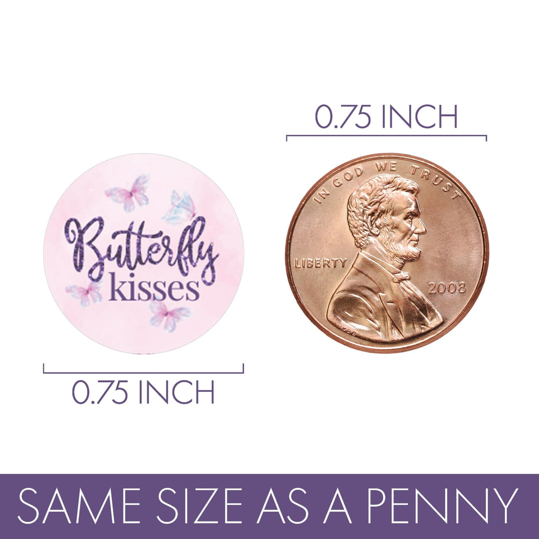 Butterfly: Baby Shower - Kiss Stickers, Spring - 180 Party Favor Labels - Distinctivs Party