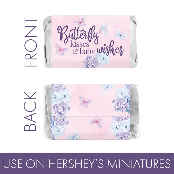 Butterfly: Baby Shower - Mini Candy Bar Wrappers - Spring -  45 Stickers - Distinctivs Party