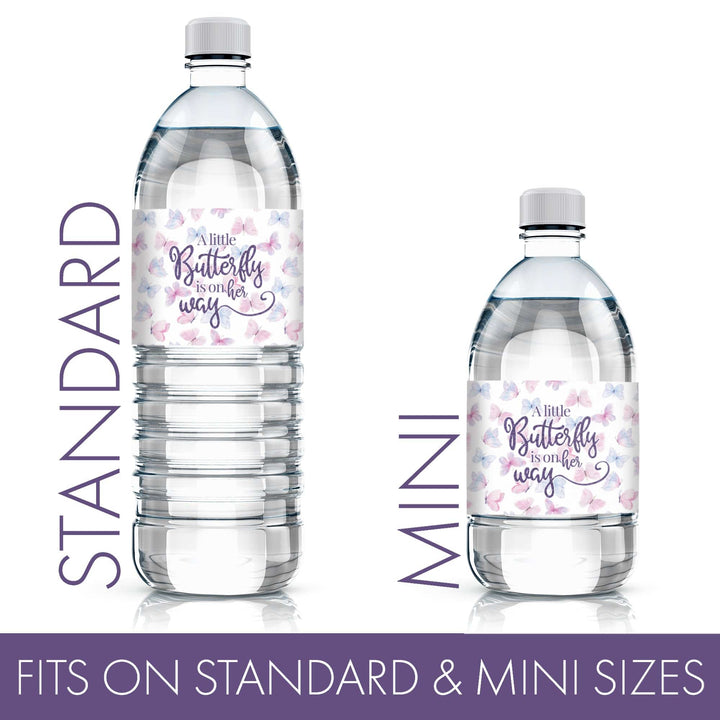 Butterfly: Baby Shower - Water Bottle Labels - Spring - 20 Stickers - Distinctivs Party