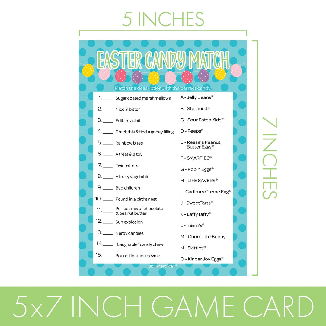 Easter Party Game size is 5" x 7"