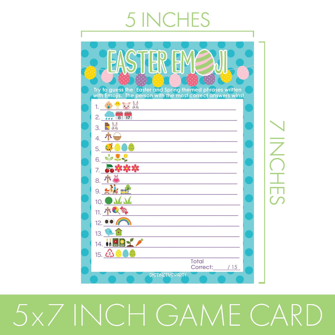 Easter Party Game: Emoji Game - Classroom Party - 25 Cards - Distinctivs Party