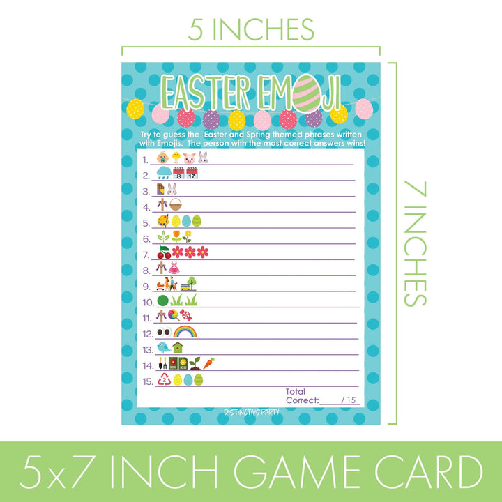 Easter Party Game: Emoji Game - Classroom Party - 25 Cards - Distinctivs Party