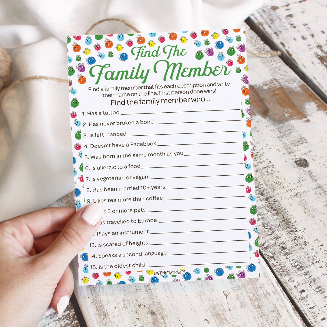 Family Reunion: Party Game Bundle - Family Trivia, Most Likely To, Family Feud & Find the Family Member - 4 Games for 20 Players - 40 Dual Sided Cards - Distinctivs Party