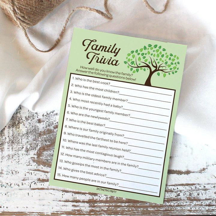 Family Reunion: Party Game Bundle - Family Trivia, Most Likely To, Family Feud & Find the Family Member - 4 Games for 20 Players - 40 Dual Sided Cards - Distinctivs Party