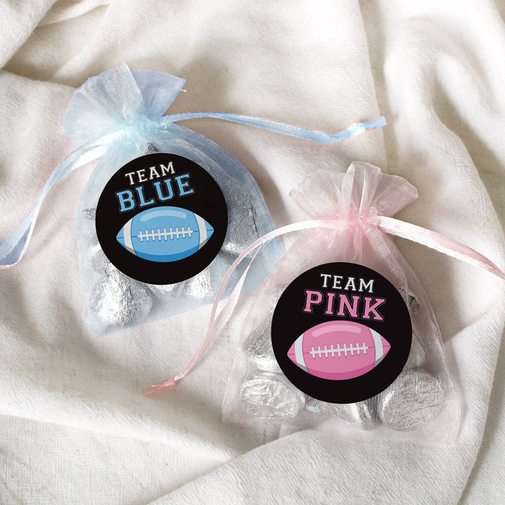 Football: Gender Reveal Party - Pink or Blue  - 40 Stickers - Distinctivs Party