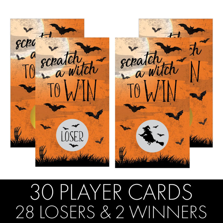 Full Moon: Halloween Party -  Scratch Off Game Cards - 30 Scratchers - Distinctivs Party