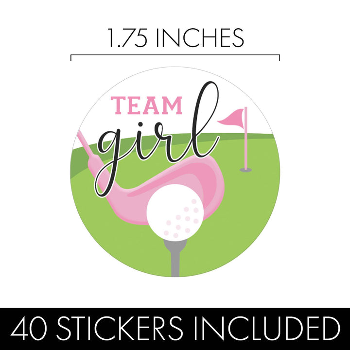 Golf Gender Reveal Party - Team Boy or Team Girl Stickers - 40 Pack - Distinctivs Party