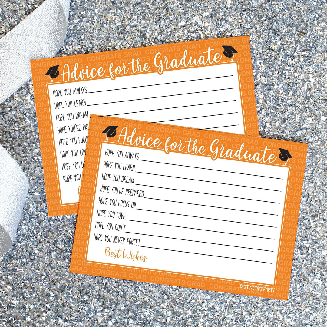 Graduation Class of 2025: Graduation Advice Cards – 16 Colors - 25 Cards - Distinctivs Party