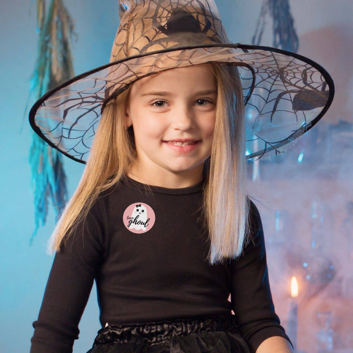 Halloween Baby Gender Reveal Party: Little Boo - Fall Blue Team Boo-y or Pink Team Ghoul Voting Stickers - 40 Stickers - Distinctivs Party