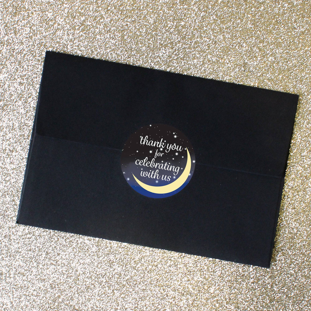 I Love You to the Moon and Back: Baby Shower, Bridal Shower, Wedding - Thank You Favor Labels - 40 Stickers - Distinctivs Party