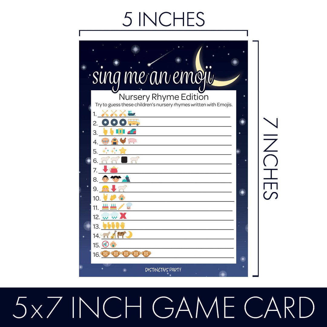 I Love You to the Moon and Back: Baby Shower Game -  Emoji - 20 Cards - Distinctivs Party